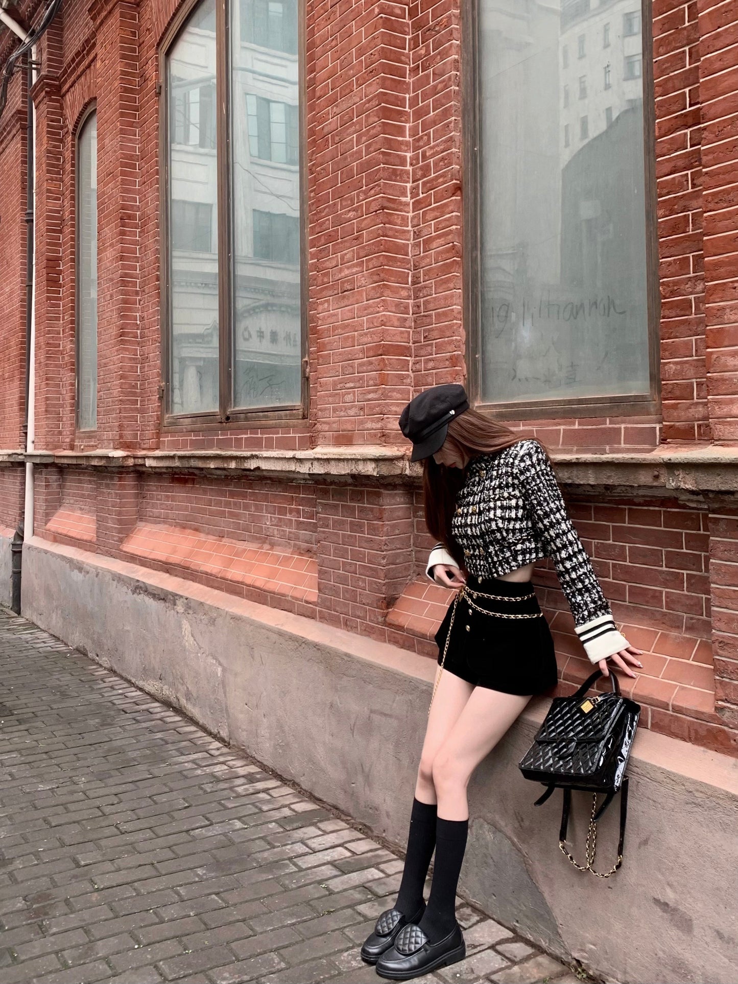 Matilda Jacket & Gold Button Chain Shorts Set