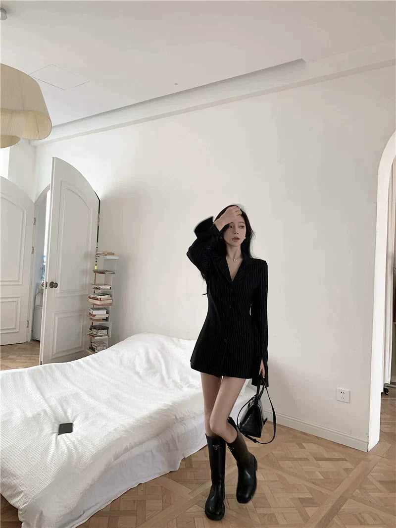 Black Striped Long Sleeve Top