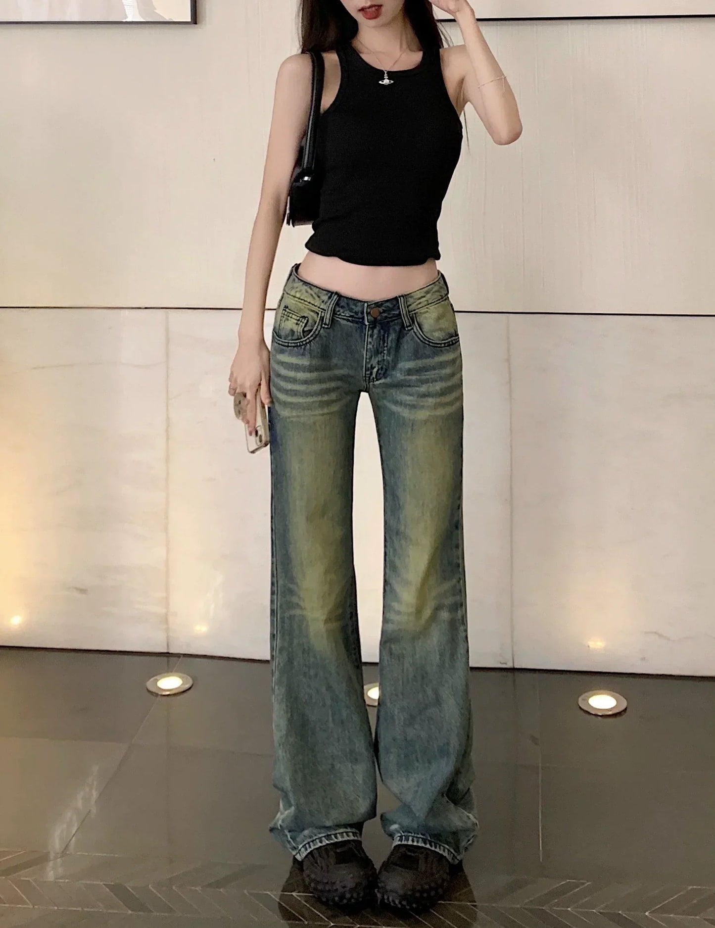Fade Wash Low Rise Jeans