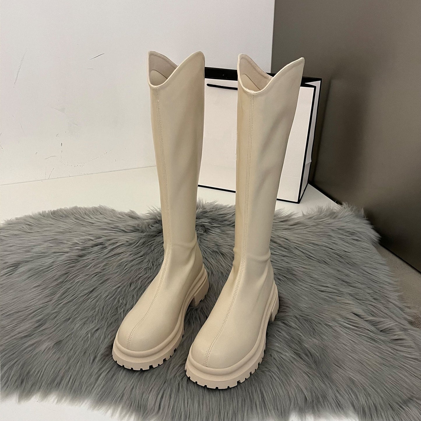 Straight Long Knee High Boots