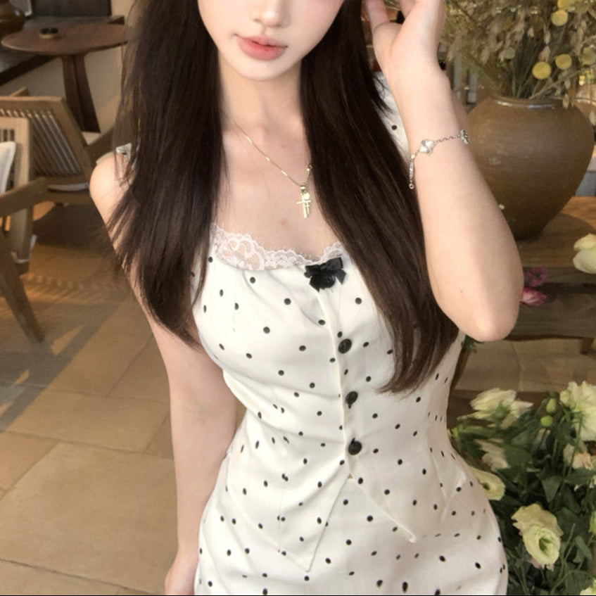 Polka Dot Bow Top & Skirt Set