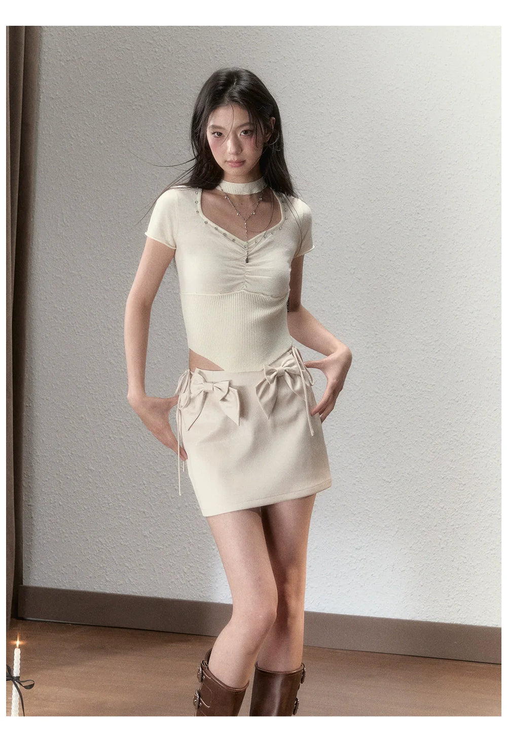 Choker Collar Rhinestone Top