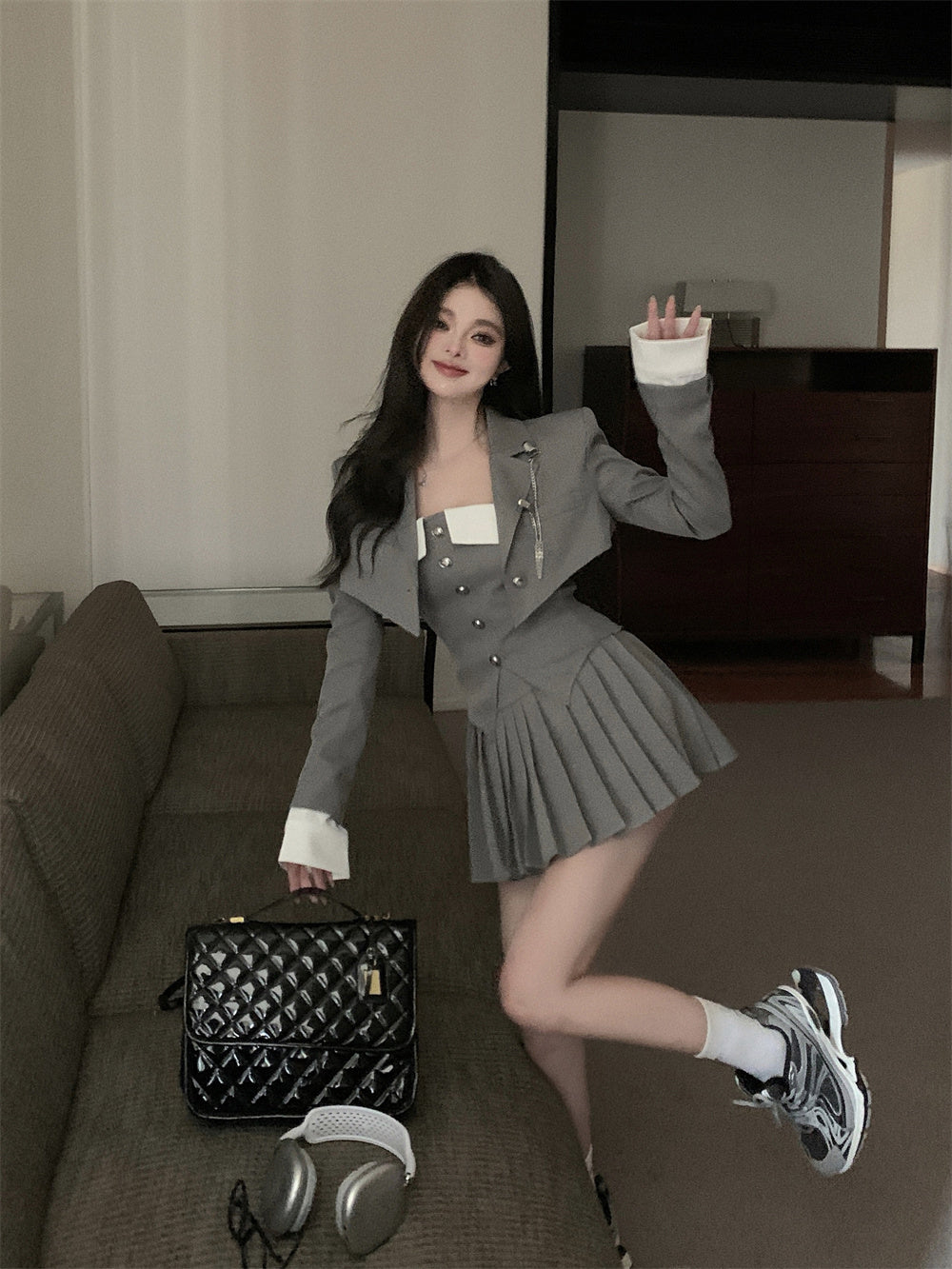 Tanya Top Skirt & Coat Set