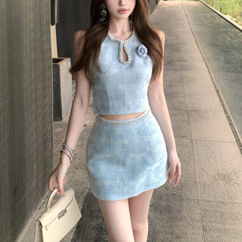 French Top & Skirt Set