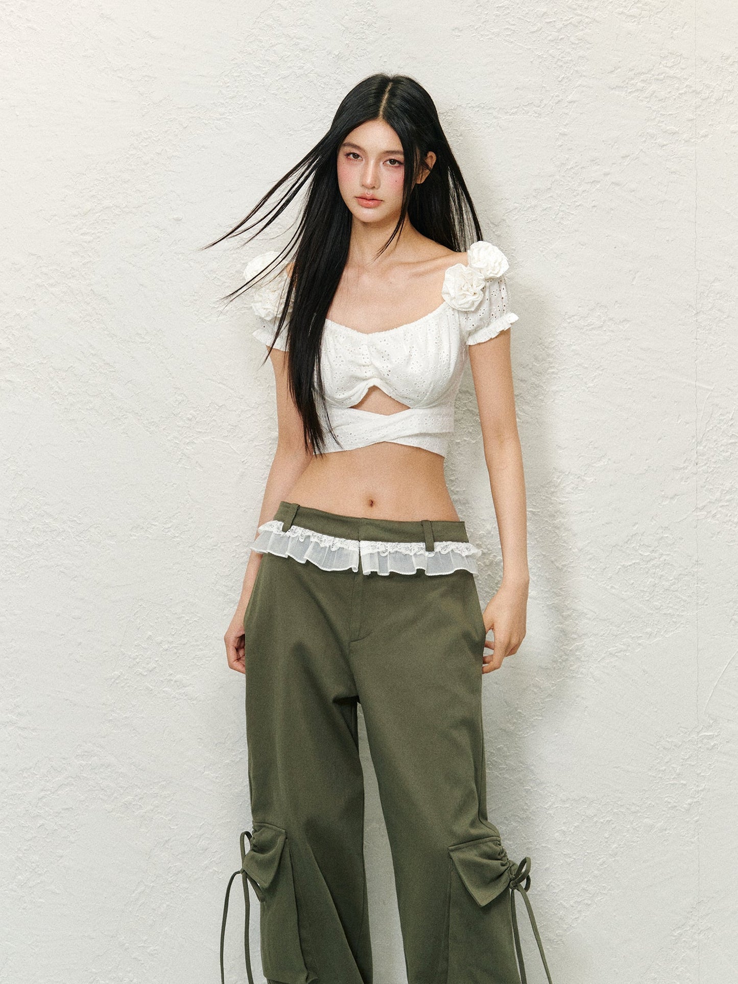 Flower Criss Cross Crop Top