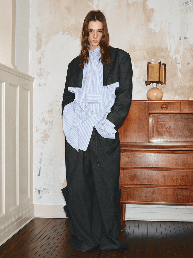 1Jinn Studio Striped Layered Oversized Shirt - My Store