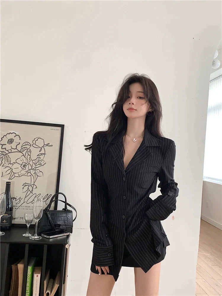 Black Striped Long Sleeve Top
