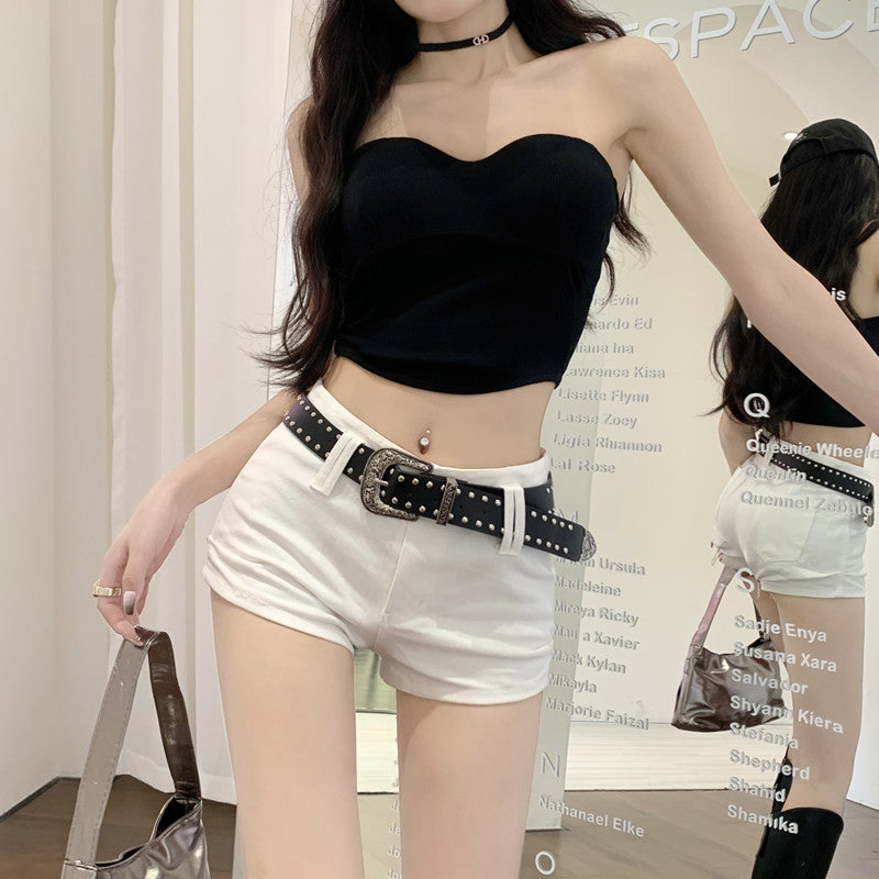 Low Waist Shorts & Buckle Belt