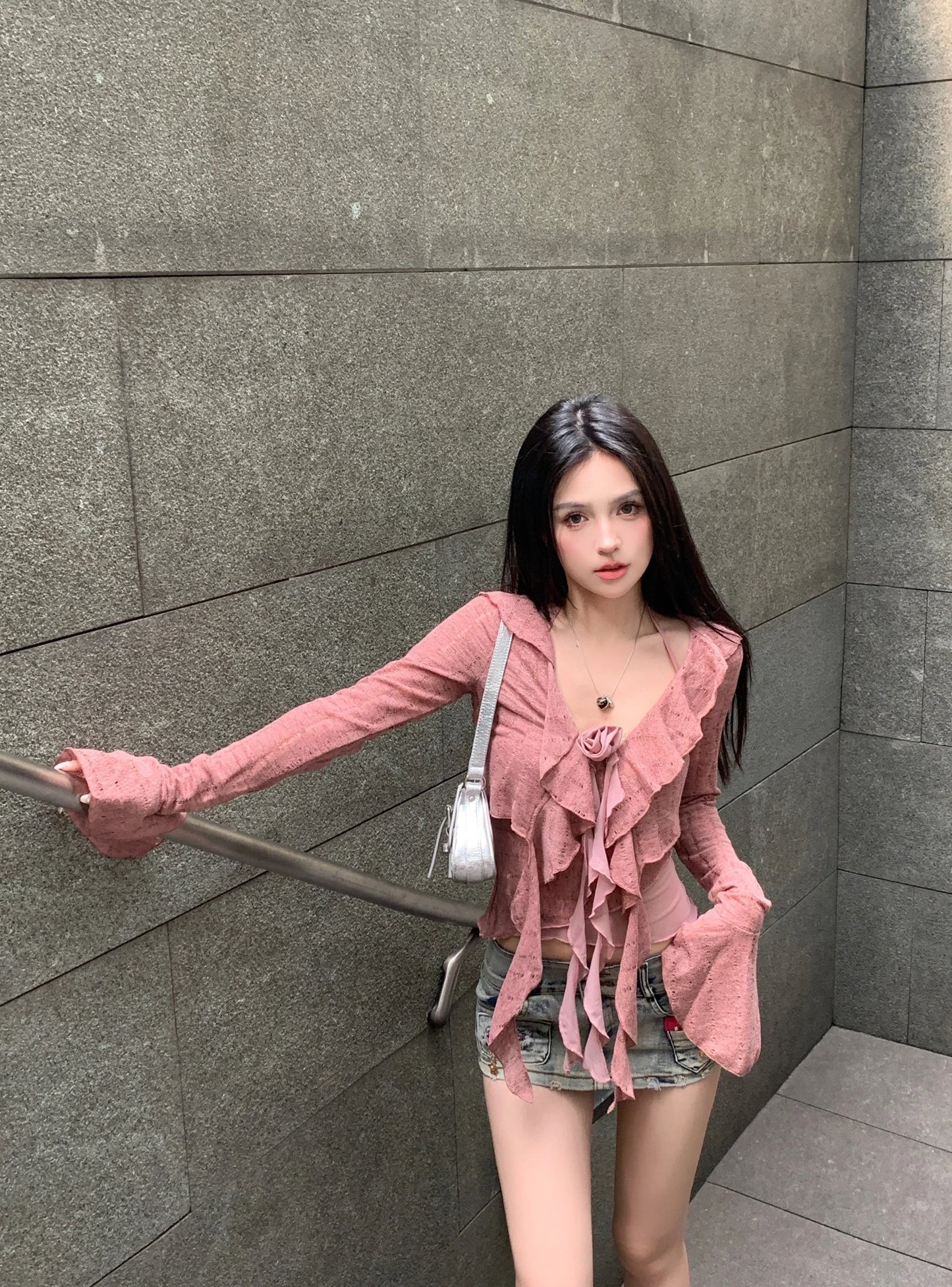Scarlett Top & Flower Cardigan Set