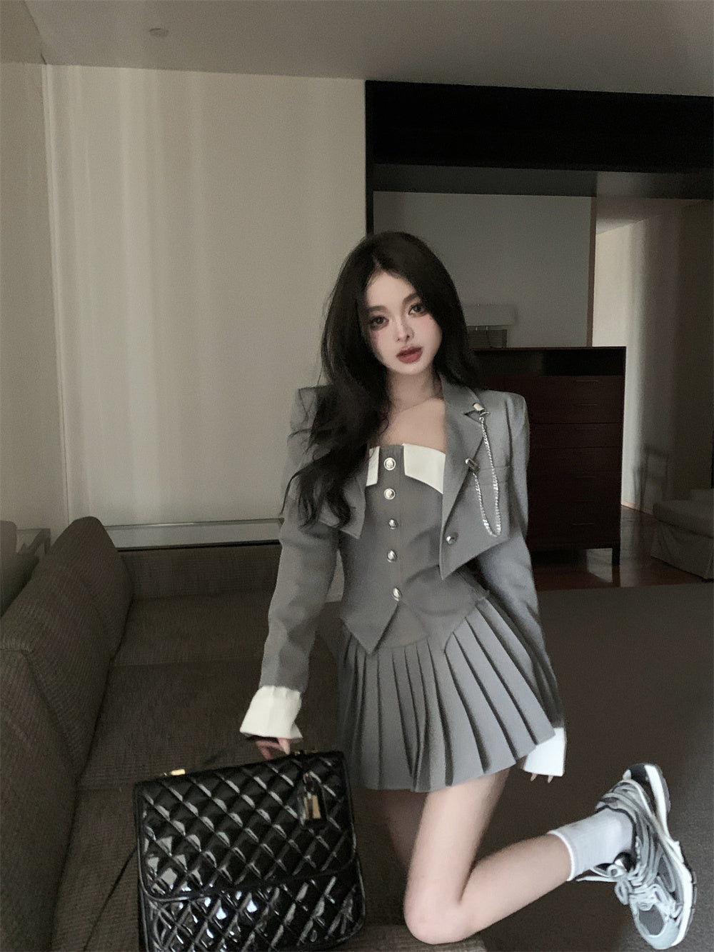 Tanya Top Skirt & Coat Set
