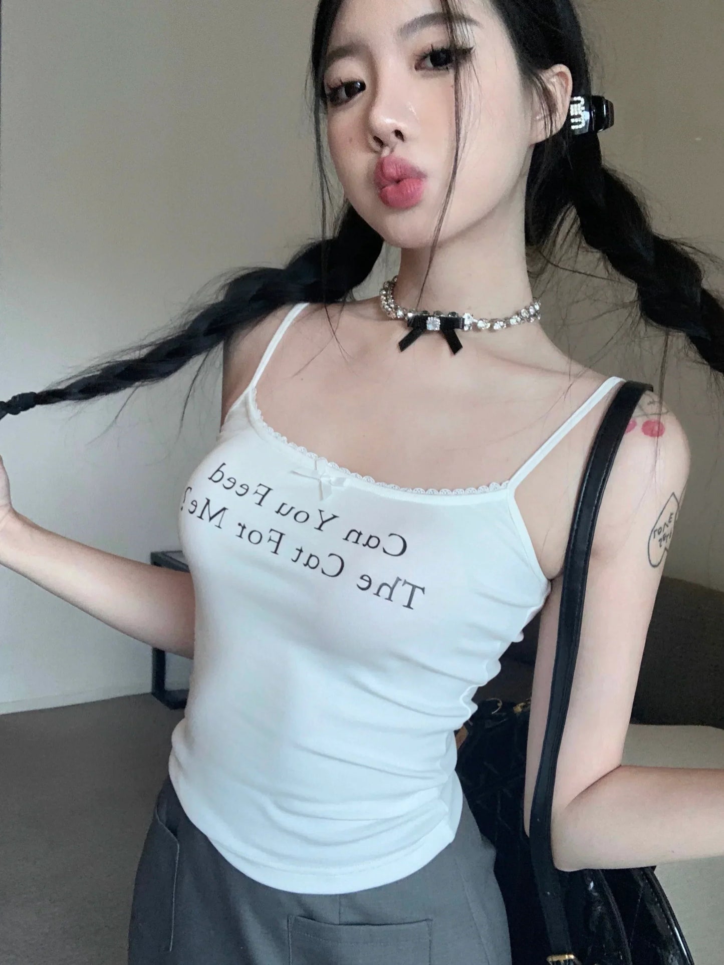 Print Text Tank Top