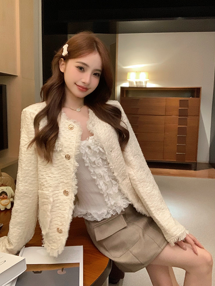 Gold Button White Jacket