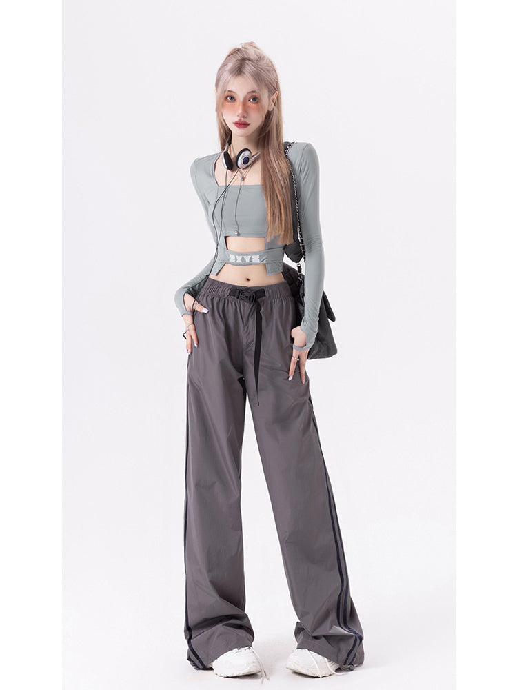 Square Collar Long Sleeve Top