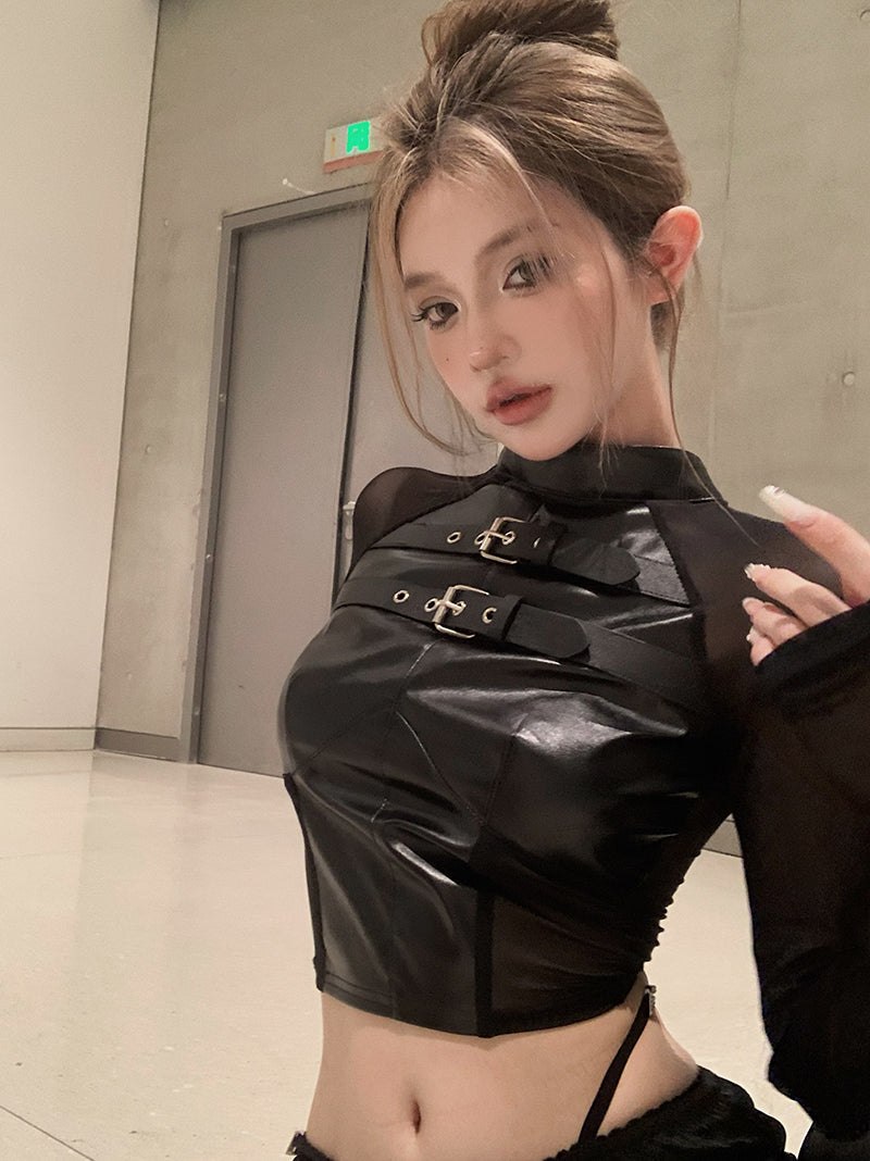Leather Belt Top