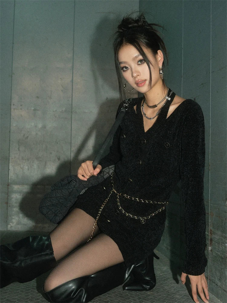 Andyet Black Knit Dress