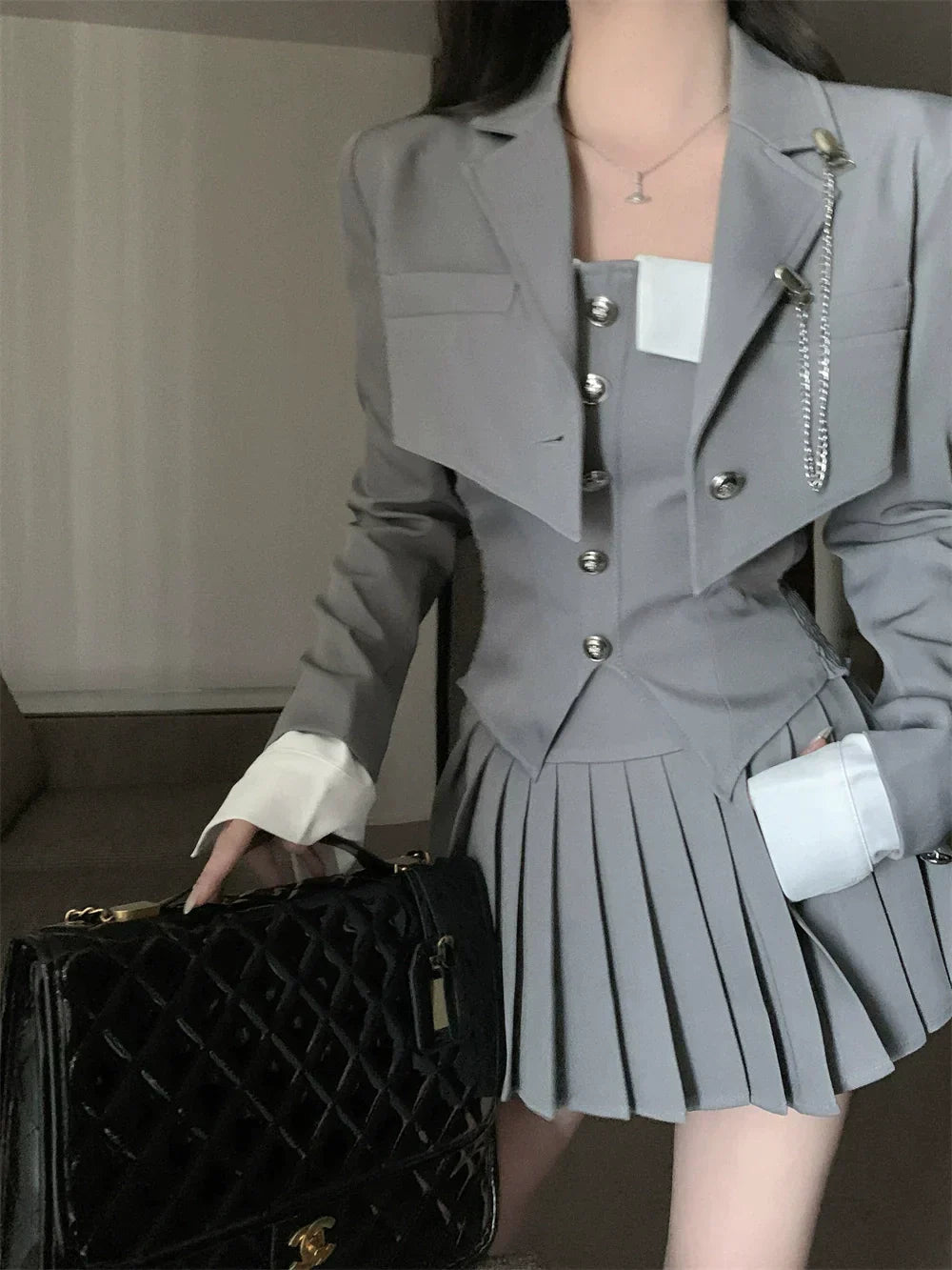 Tanya Top Skirt & Coat Set