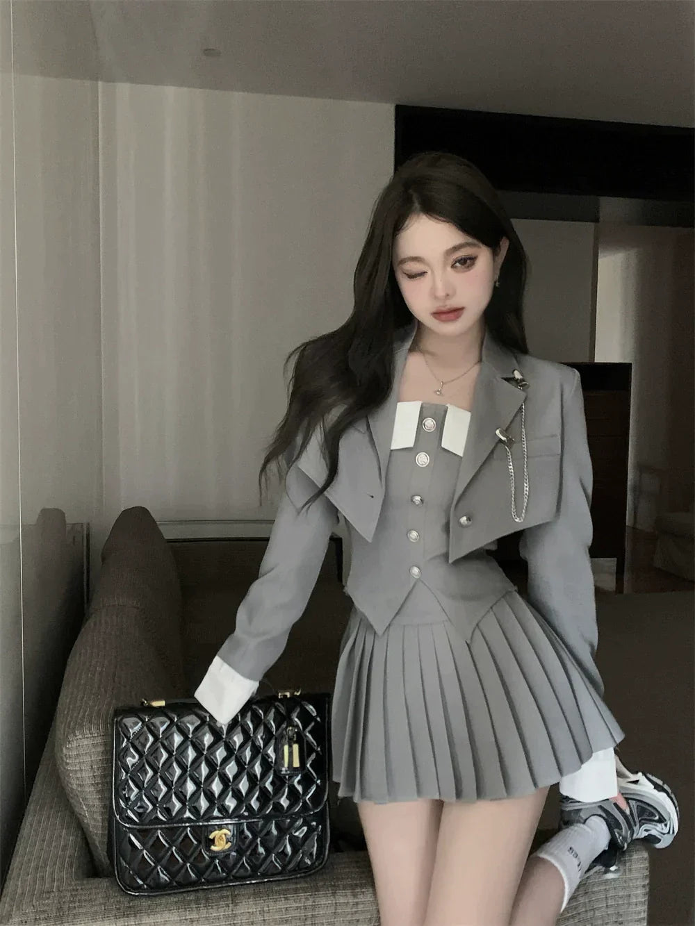 Tanya Top Skirt & Coat Set
