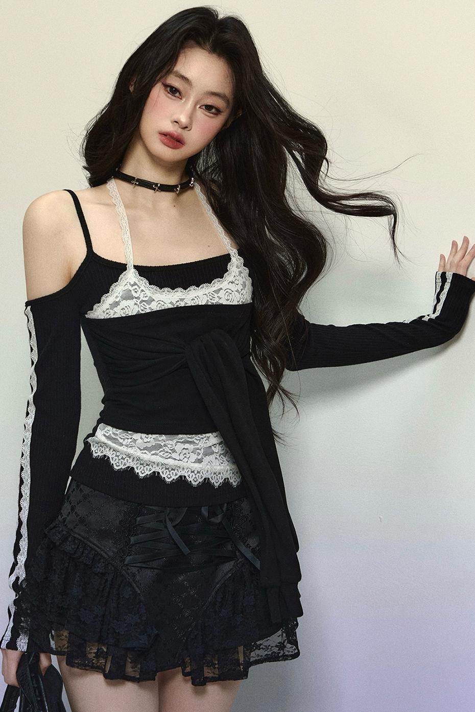 Off-Shoulder Halter Lace Top - My Store