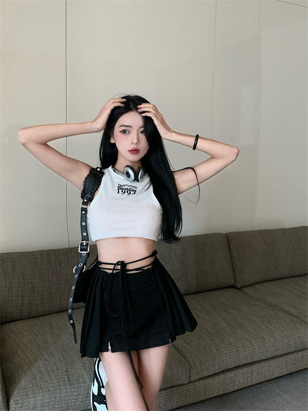 Zipper Strap Skirt