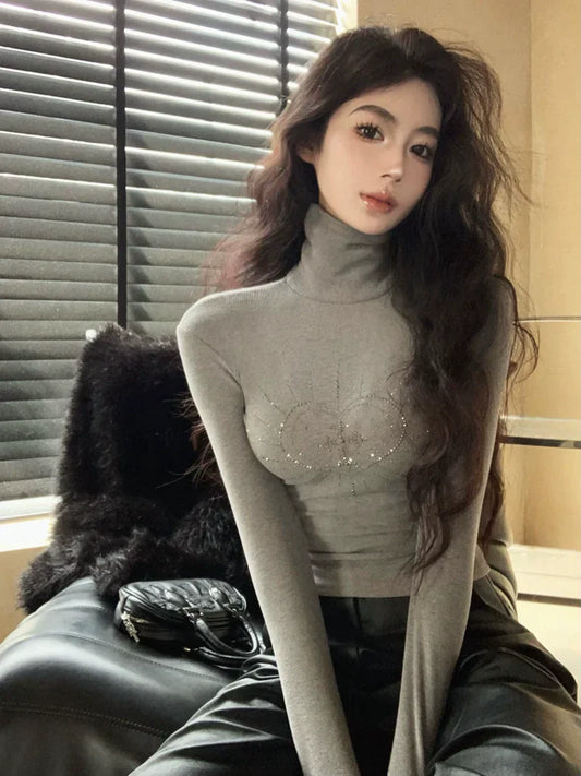 Sequin Turtleneck Top