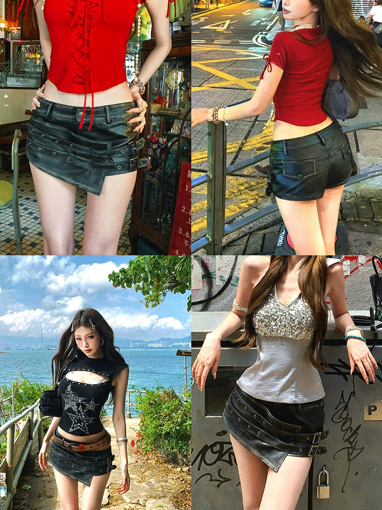 (Pre-Sale) Elyse Belt Leather Skirt