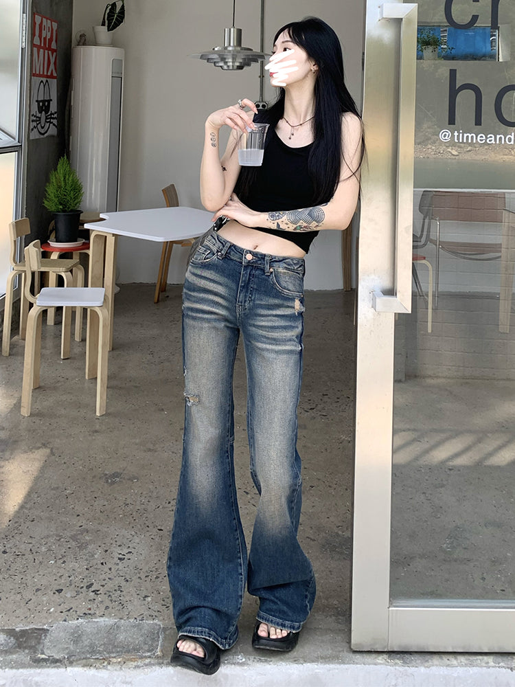 Fade Wash Flare Pants