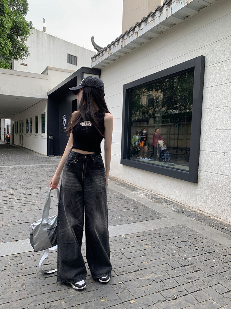 Vintage Black Wide Leg Jeans