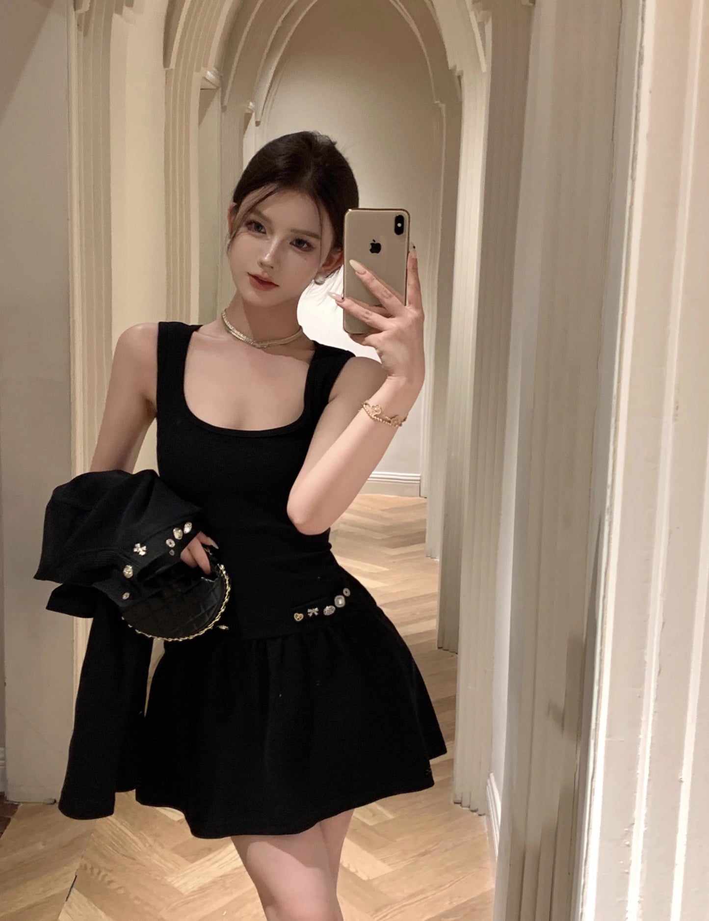 Diamond Black Dress & Jacket Set
