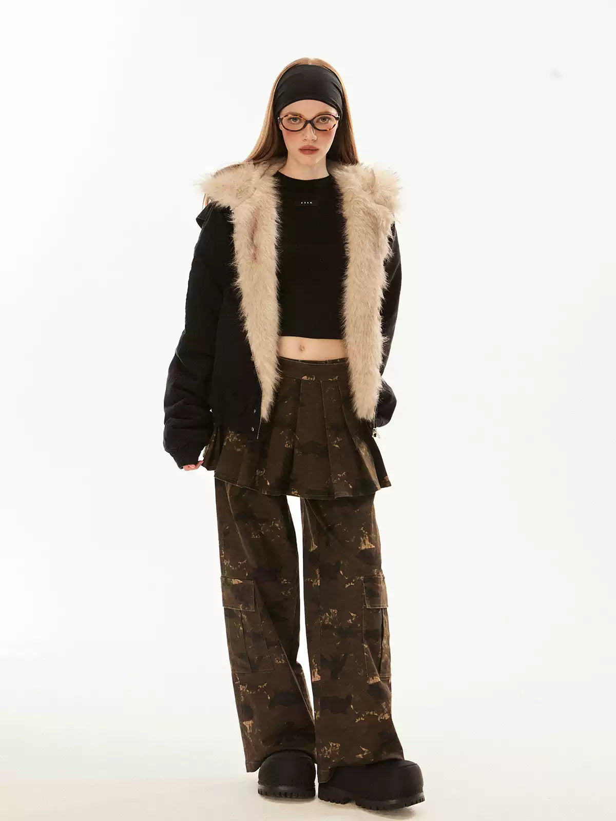 フェイクファーフリースジャケット