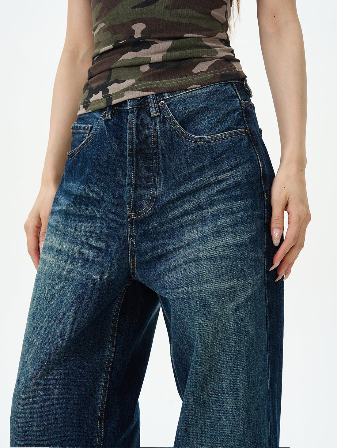 Classic Wide Leg Dark Wash Jeans