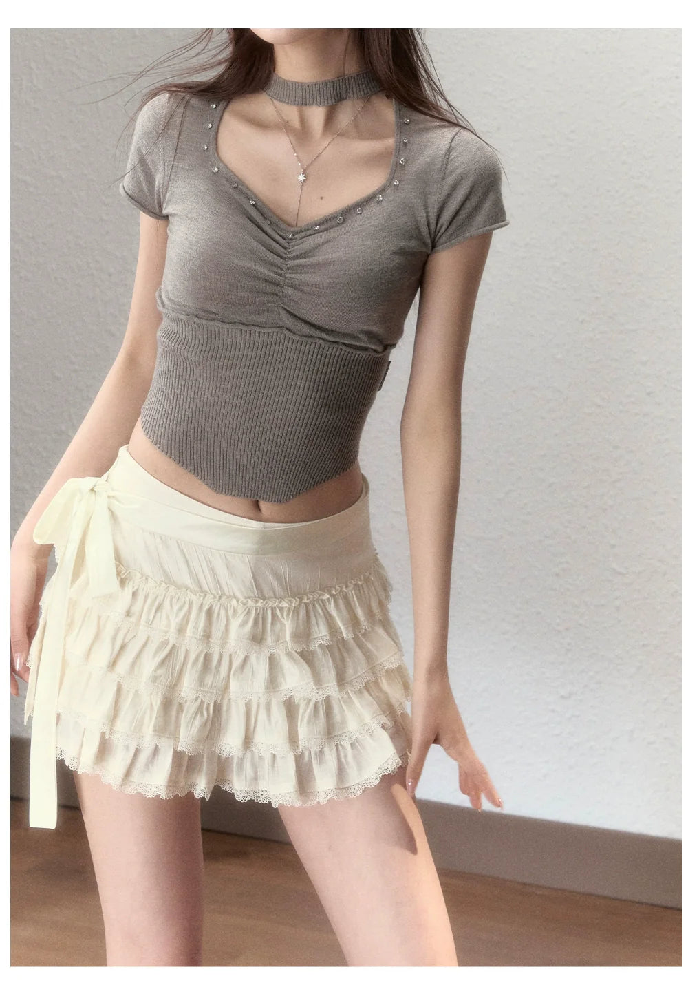 Choker Collar Rhinestone Top