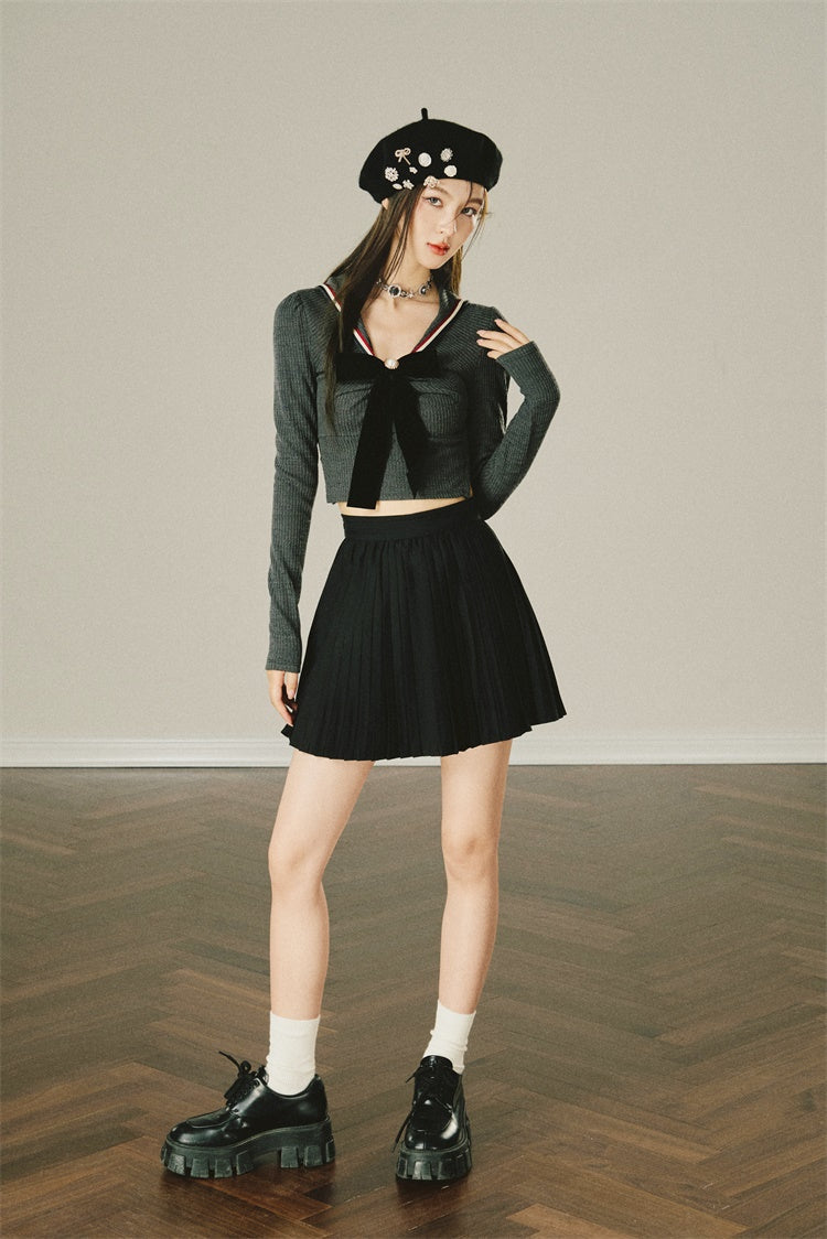 Bowknot Long Sleeve Top