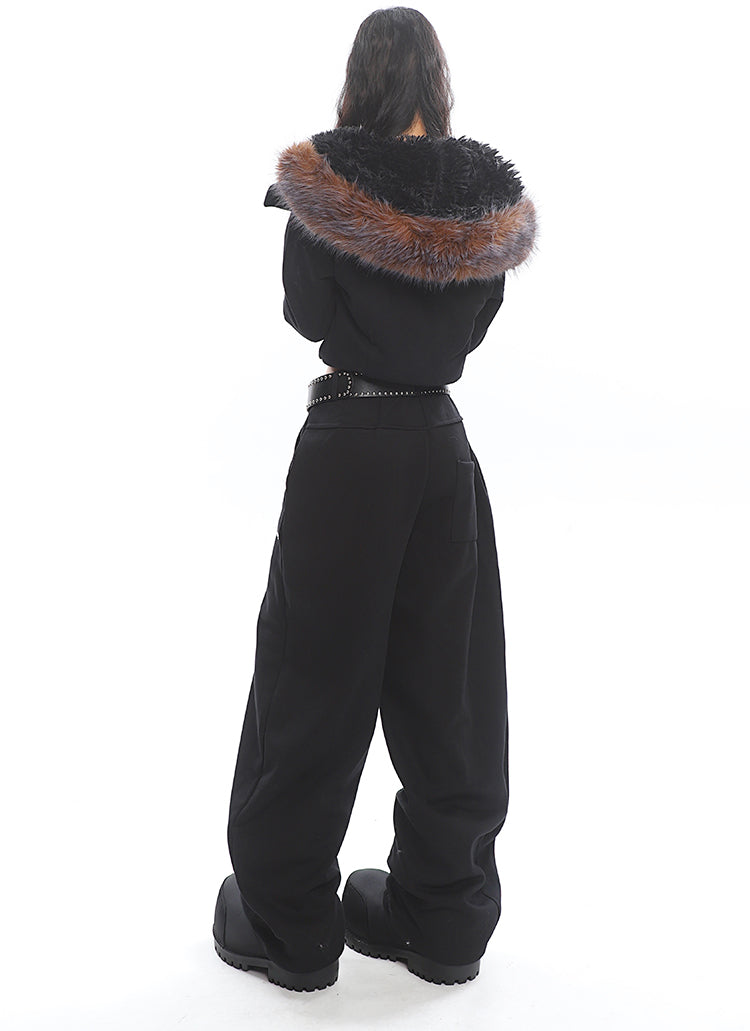 Fur Collar Sweatshirt Hoodie