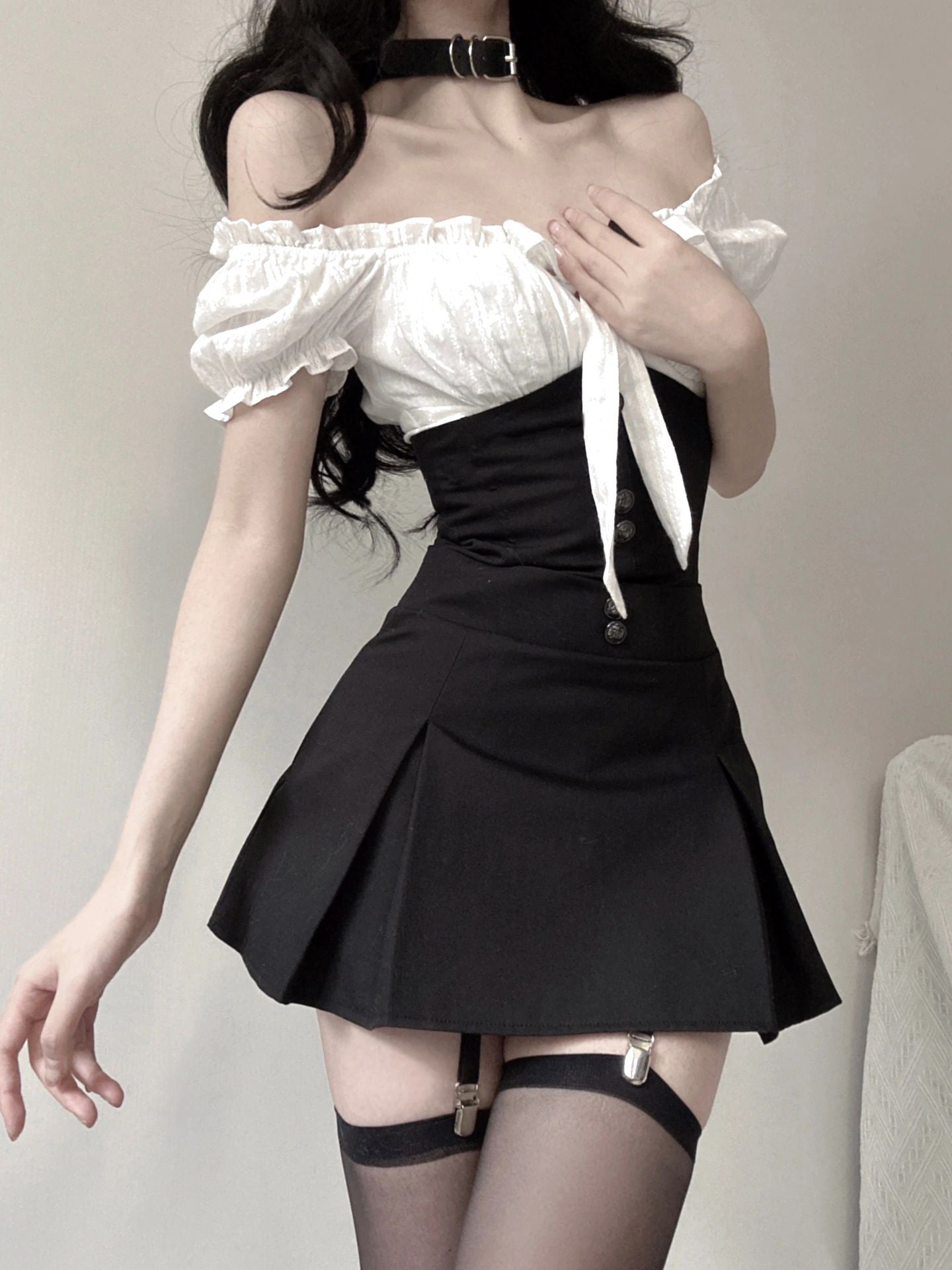 Olivia Top & Suspender Skirt Set