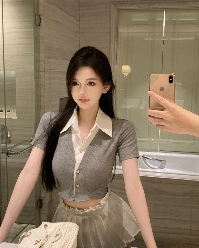 White Collar Top