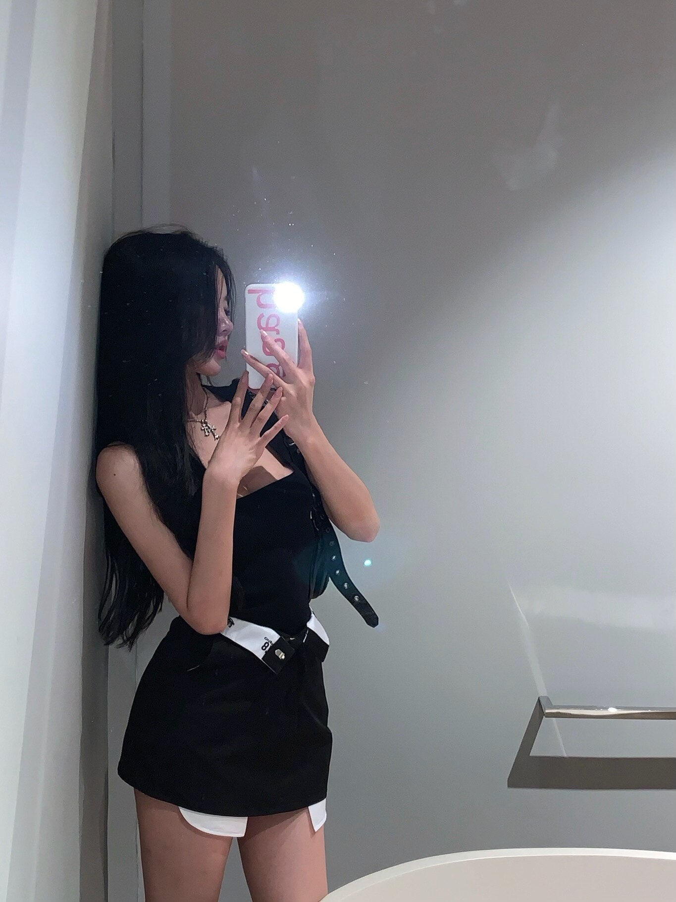 Contrast Mini Skirt