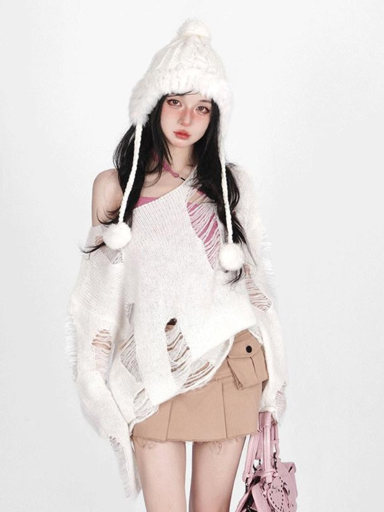 Oversized Distressed Sweater