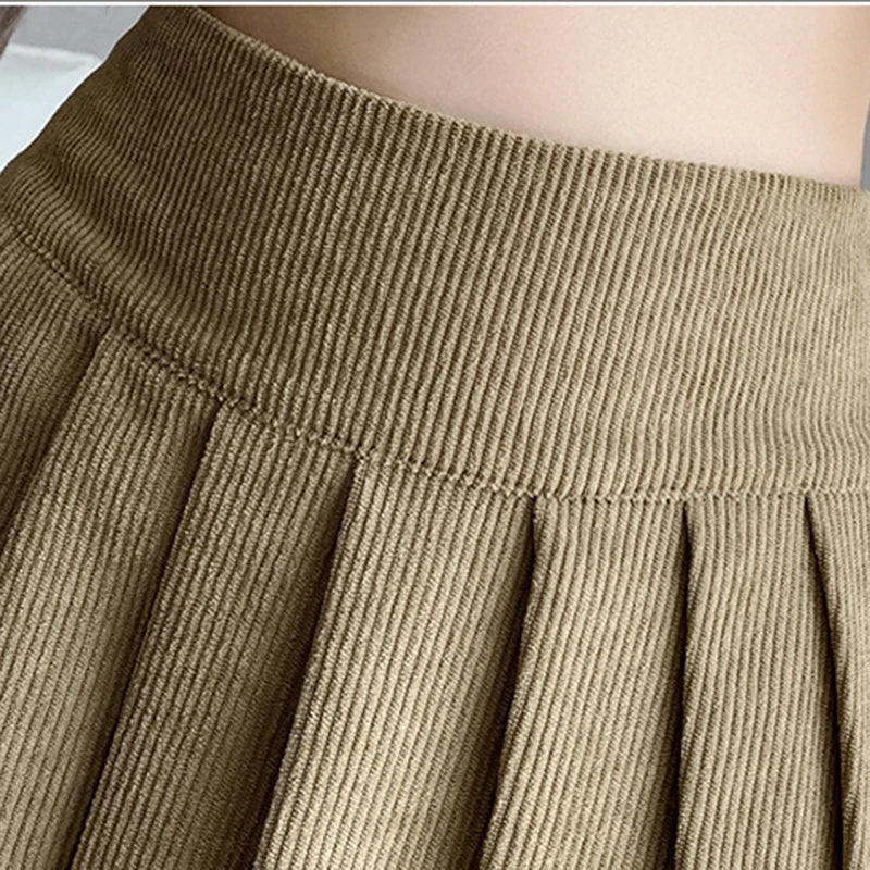 Corduroy Pleated Skirt