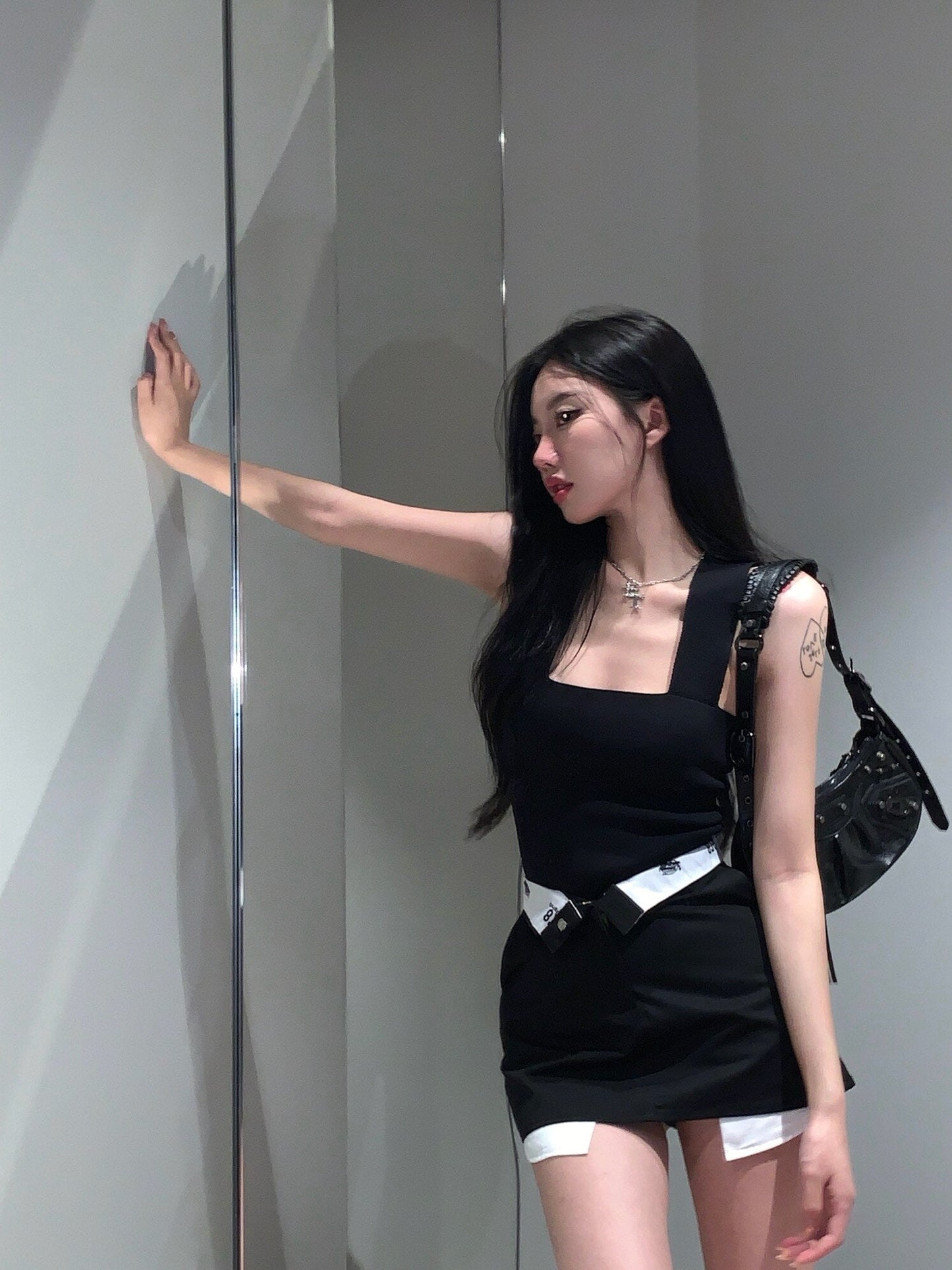Contrast Mini Skirt