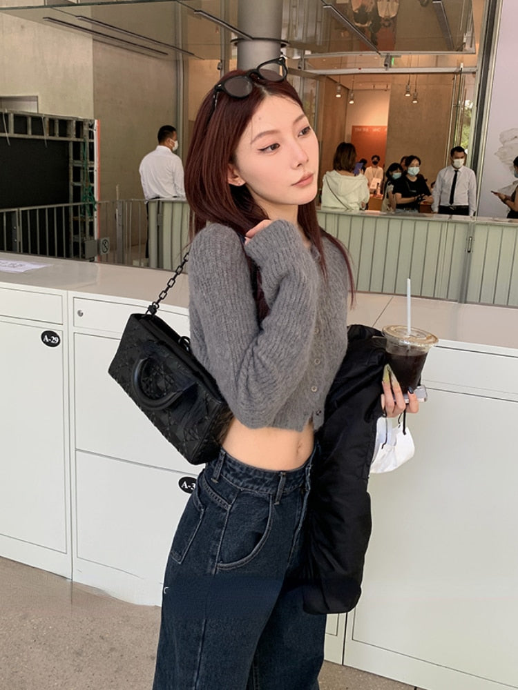 Fleece Cropped Cardigan