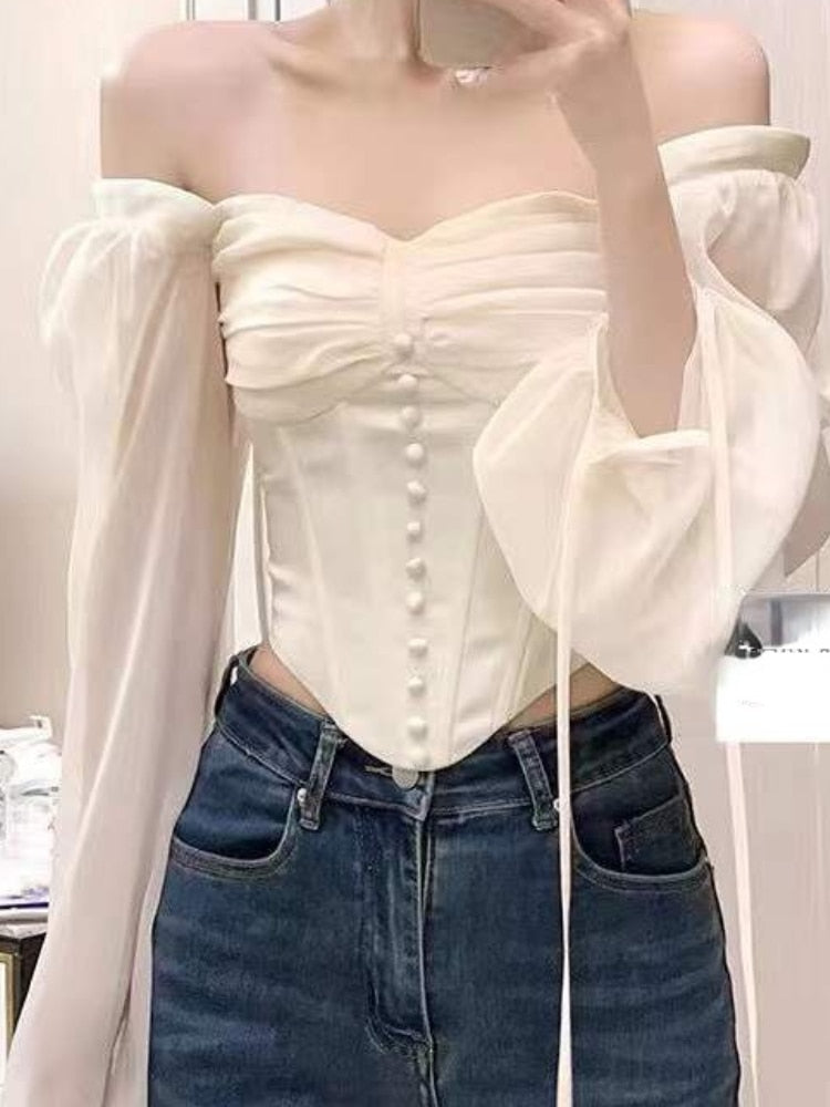 Vintage Chiffon Long Sleeve Blouse