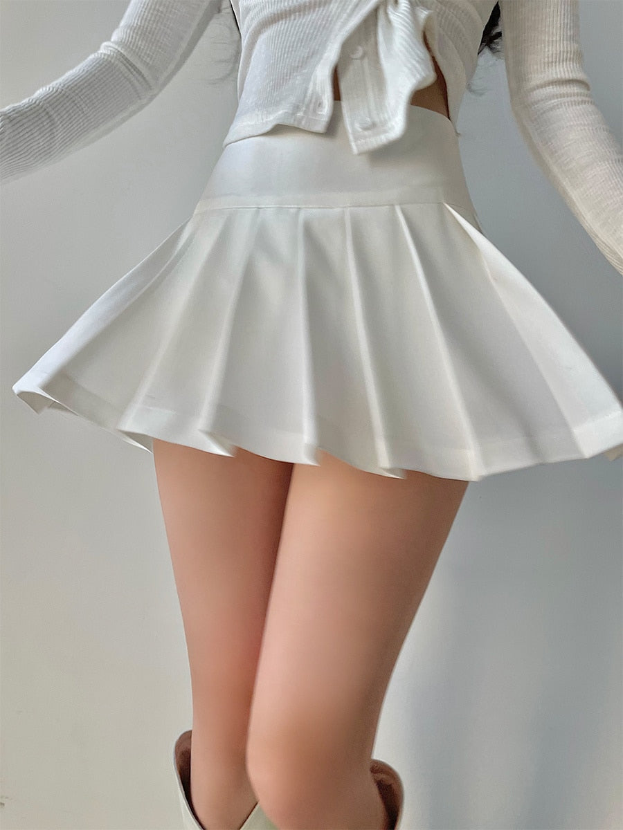 High Waist Cut Accent Skirt