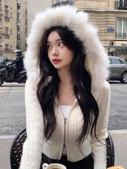 ファーフード付きジャケット