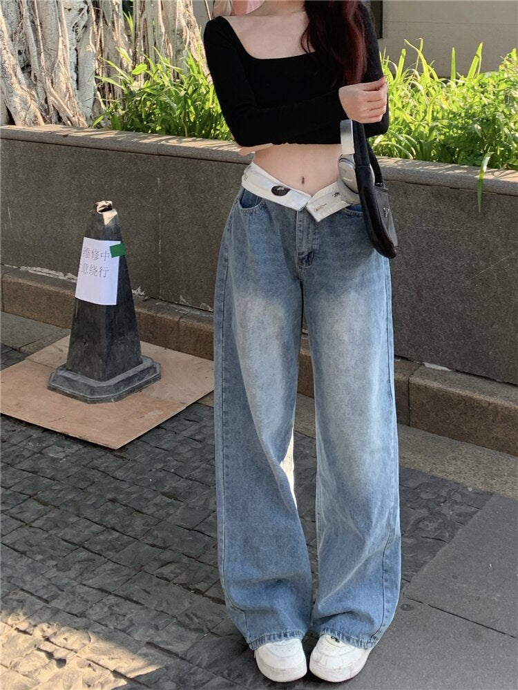 Contrast Band Jeans