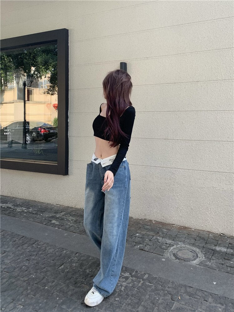 Contrast Band Jeans