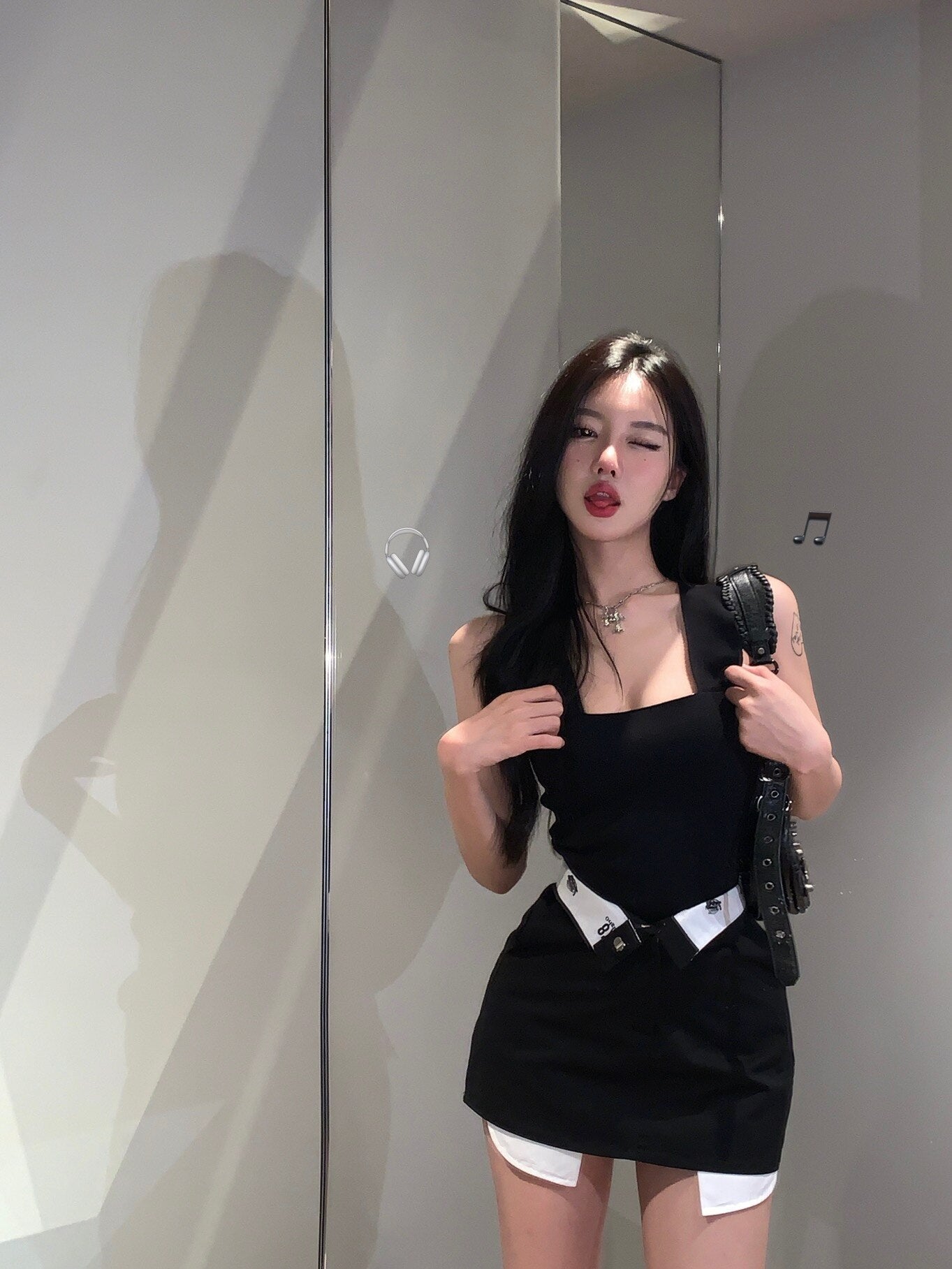 Contrast Mini Skirt