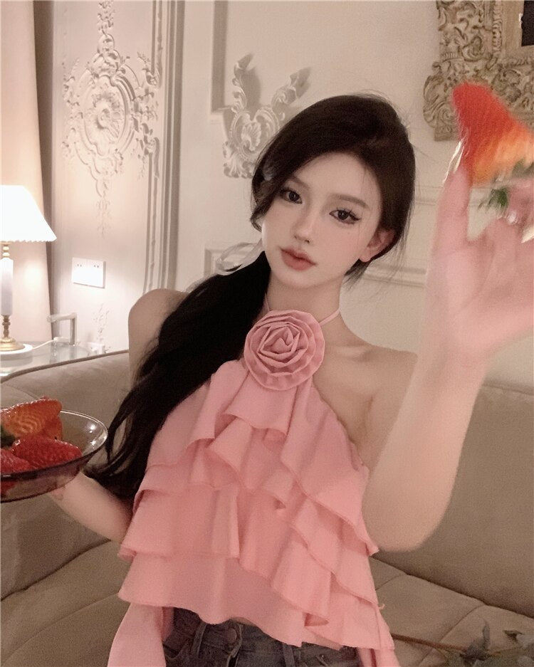 Rose Accent Tank Top
