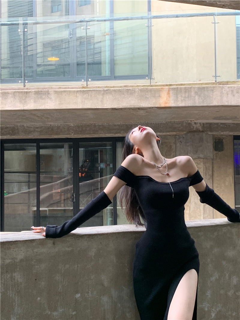 Black Knitted Dress