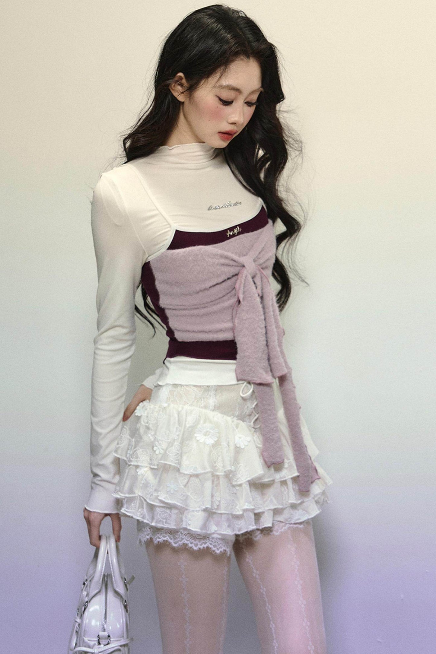 High-Waisted Jacquard Short Skirt - My Store