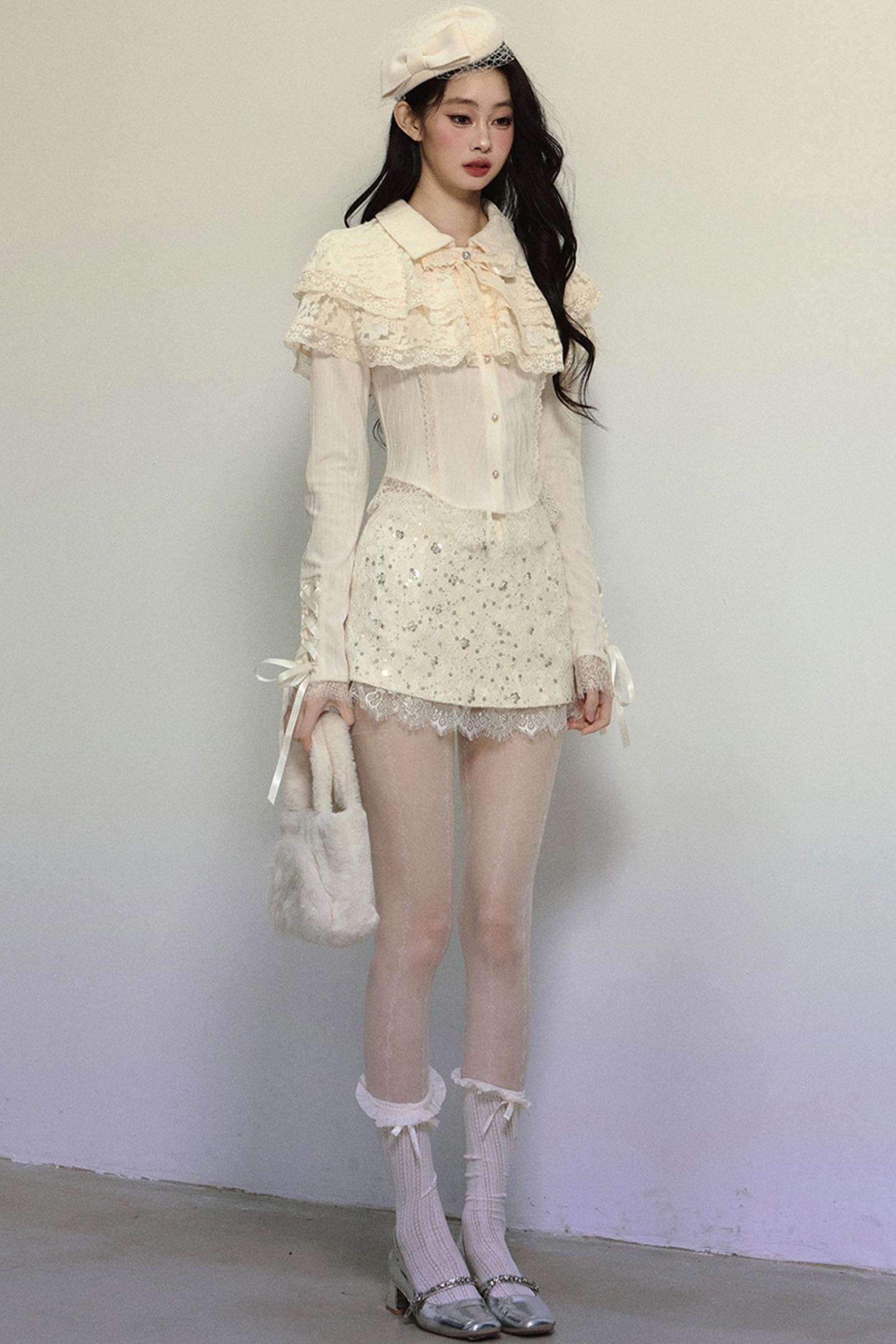 French Lace Long-Sleeve Top - My Store